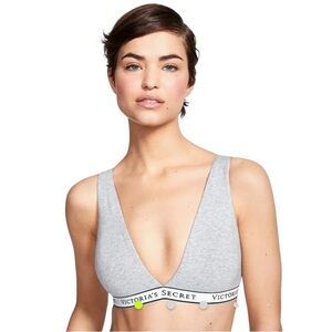 Victoria's Secret Heather Gray sport Cotton Wireless Bralette Lounge Bra